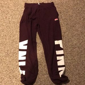 Maroon sweats from pink